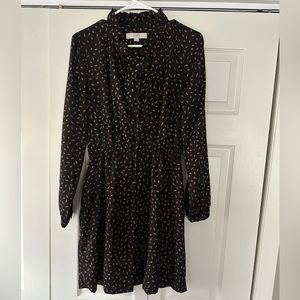 Loft women’s dress size 6. Black with brown decorative print.
